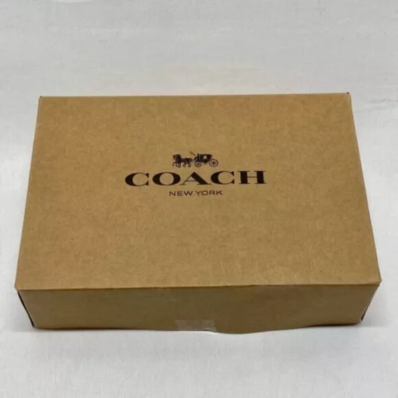 Coach Corner Zip Wristlet 58032 Gold/Midnight Pebble Grain Leather NWT - Picture 3 of 15